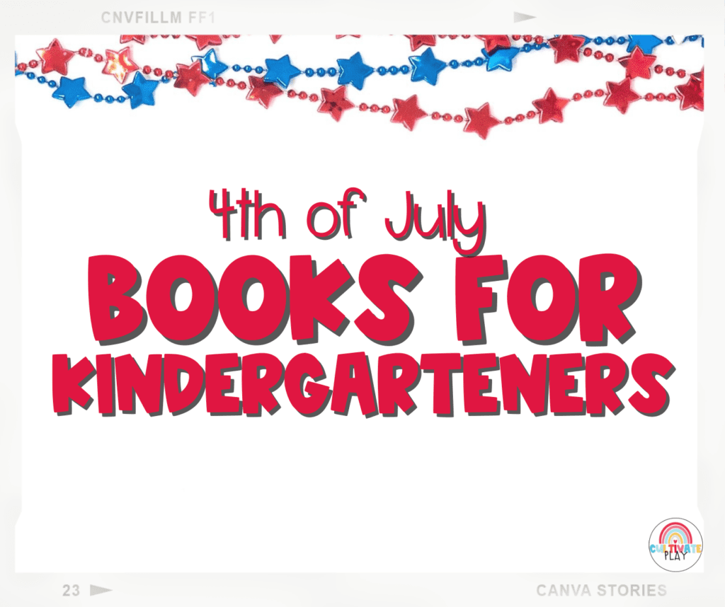 An image with star necklaces in red and blue, showcasing 4th of July Books for Kindergarteners.