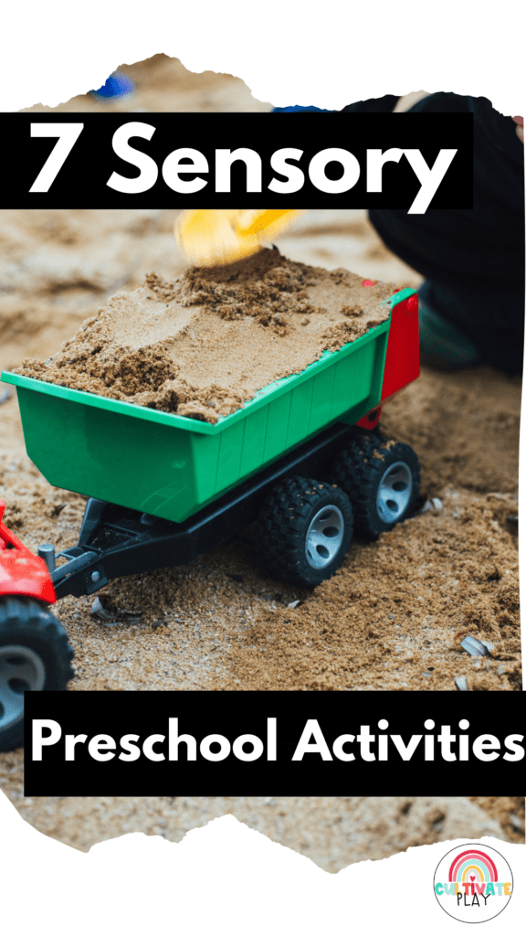 Sensory preschool activities including sand and water play